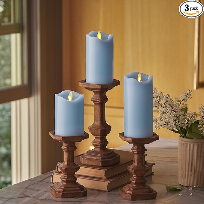 Matchless Candle Co. by Luminara Set of 3 (3" x 4.5",5.5",6.5") Flameless LED Flickering Battery ... | Amazon (US)