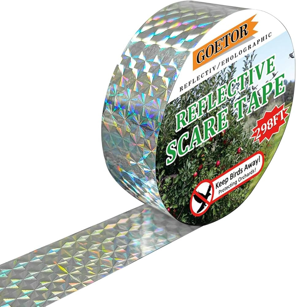 GOETOR Bird Scare Tape Ribbon Flash Double Sided Reflective Ribbon 298 Feet | Amazon (US)