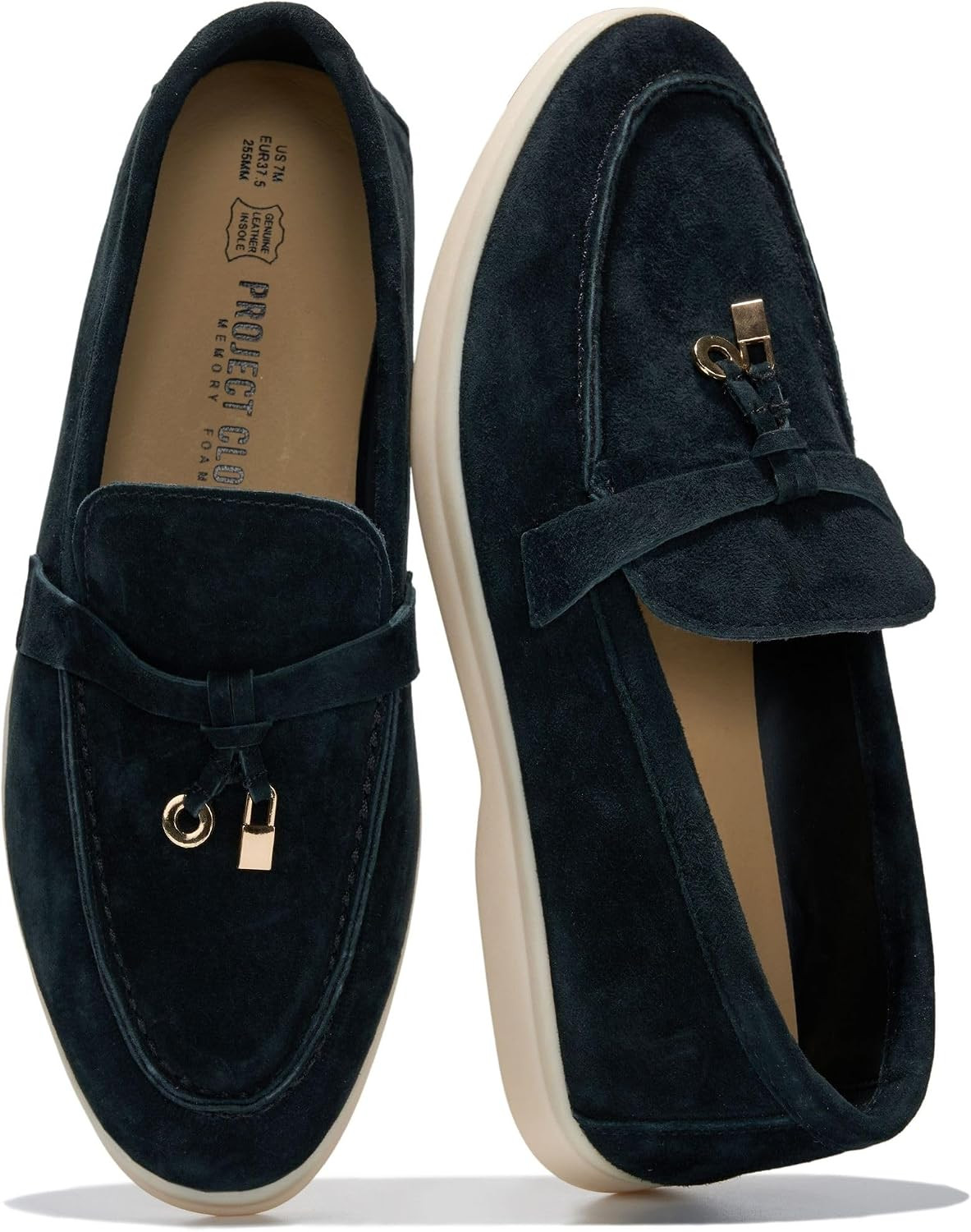 100% Genuine Leather Loafers for Women Slip-on Moccasins Womens Loafers | Amazon (US)