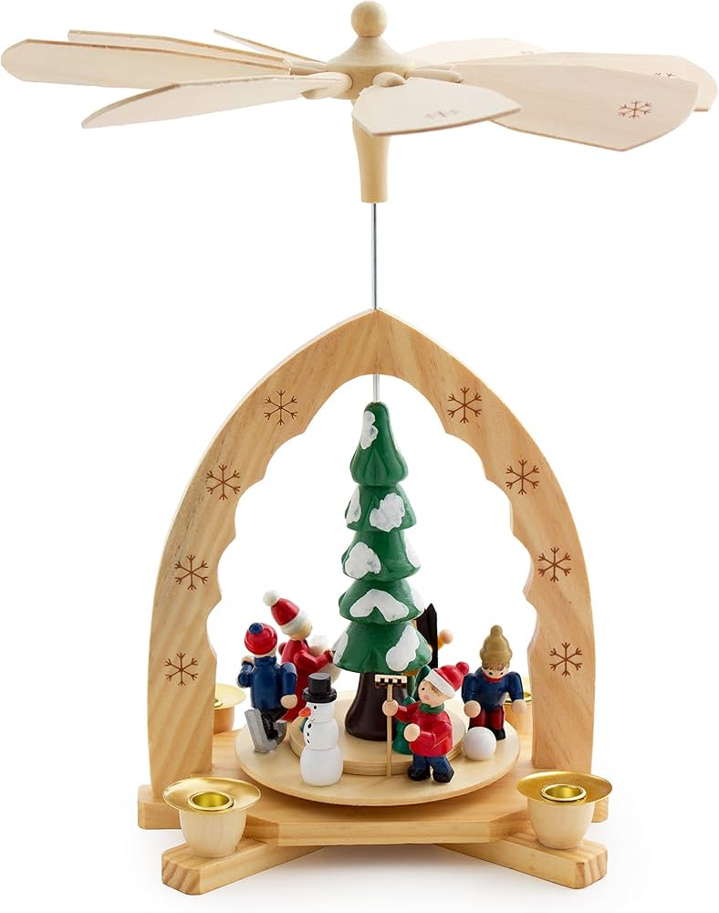 BRUBAKER 1-stöckige Weihnachtspyramide aus Holz - 30 cm - Weihnachtsbaum mit Winter Szene | Amazon (DE)
