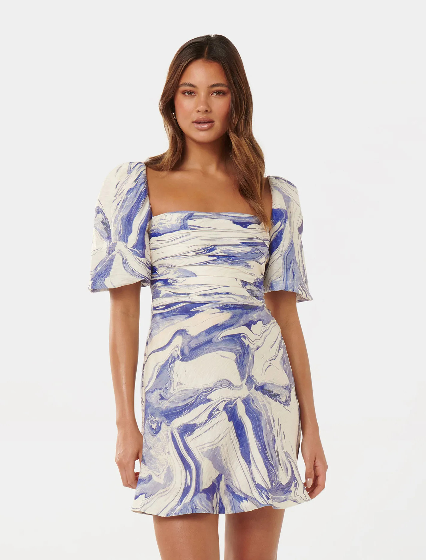 Abigail Printed Puff-Sleeve Mini Dress | Ever New (CA)
