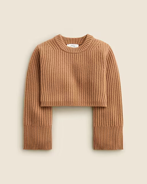 Spring Street cropped ribbed cashmere crewneck sweater | J. Crew US
