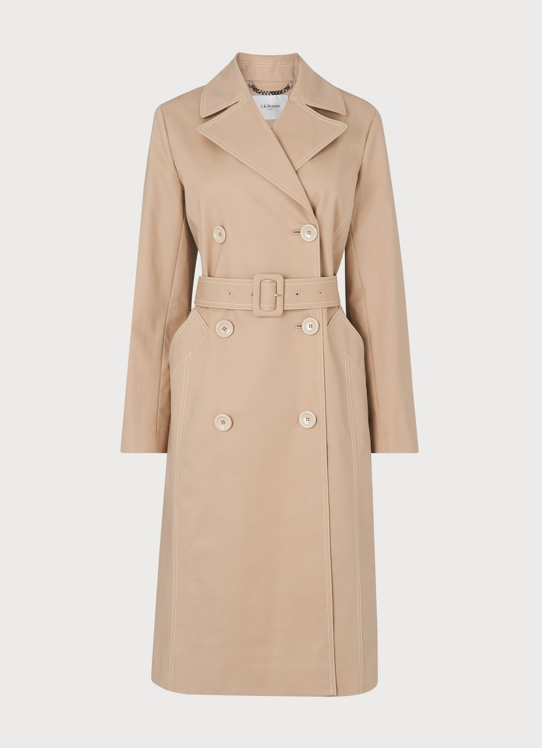 Kaylee Beige Cotton Trench Coat | L.K. Bennett (UK)