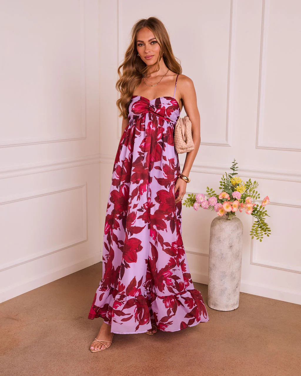 Romantic Aura Floral A Line Maxi Dress | VICI