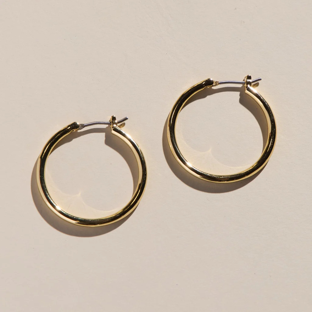Gold Halo Basic Hoop Earrings | Nickel and Suede