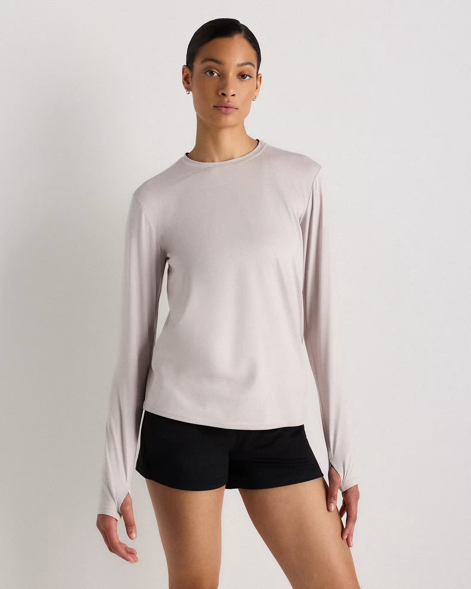 Flowknit Breeze Long Sleeve Top in Heather Granite Grey | Quince