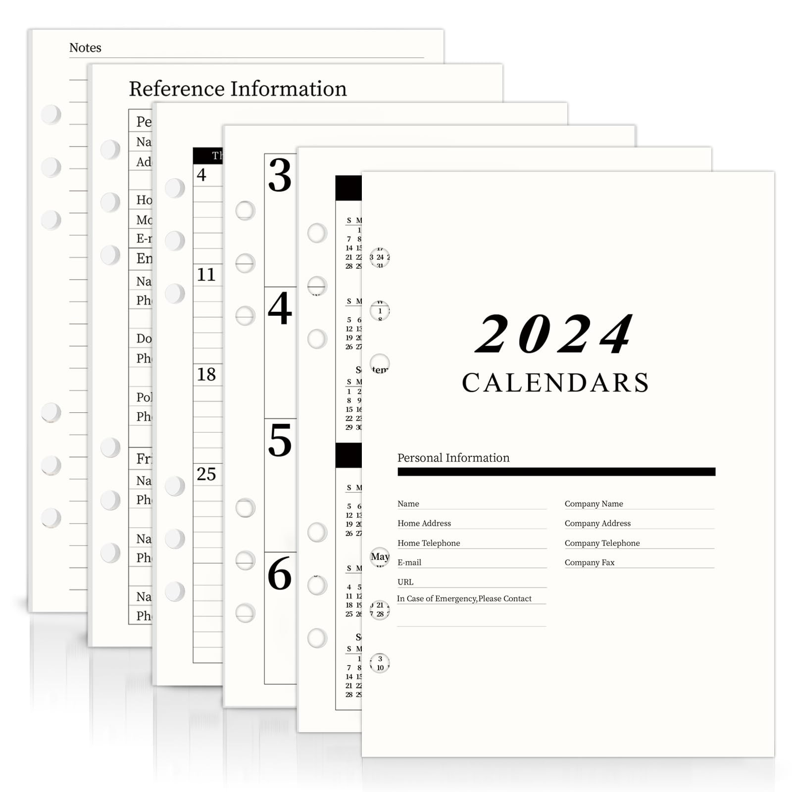2024 A5 Weekly & Monthly Planner Binder Refill Insert - 5.8"x8.3", 100GSM Paper, Sunday Start, 6 ... | Amazon (CA)