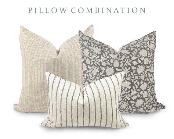 PILLOW COMBO  Elevated Neutrals Cream Beige Pillow Grey | Etsy | Etsy (US)