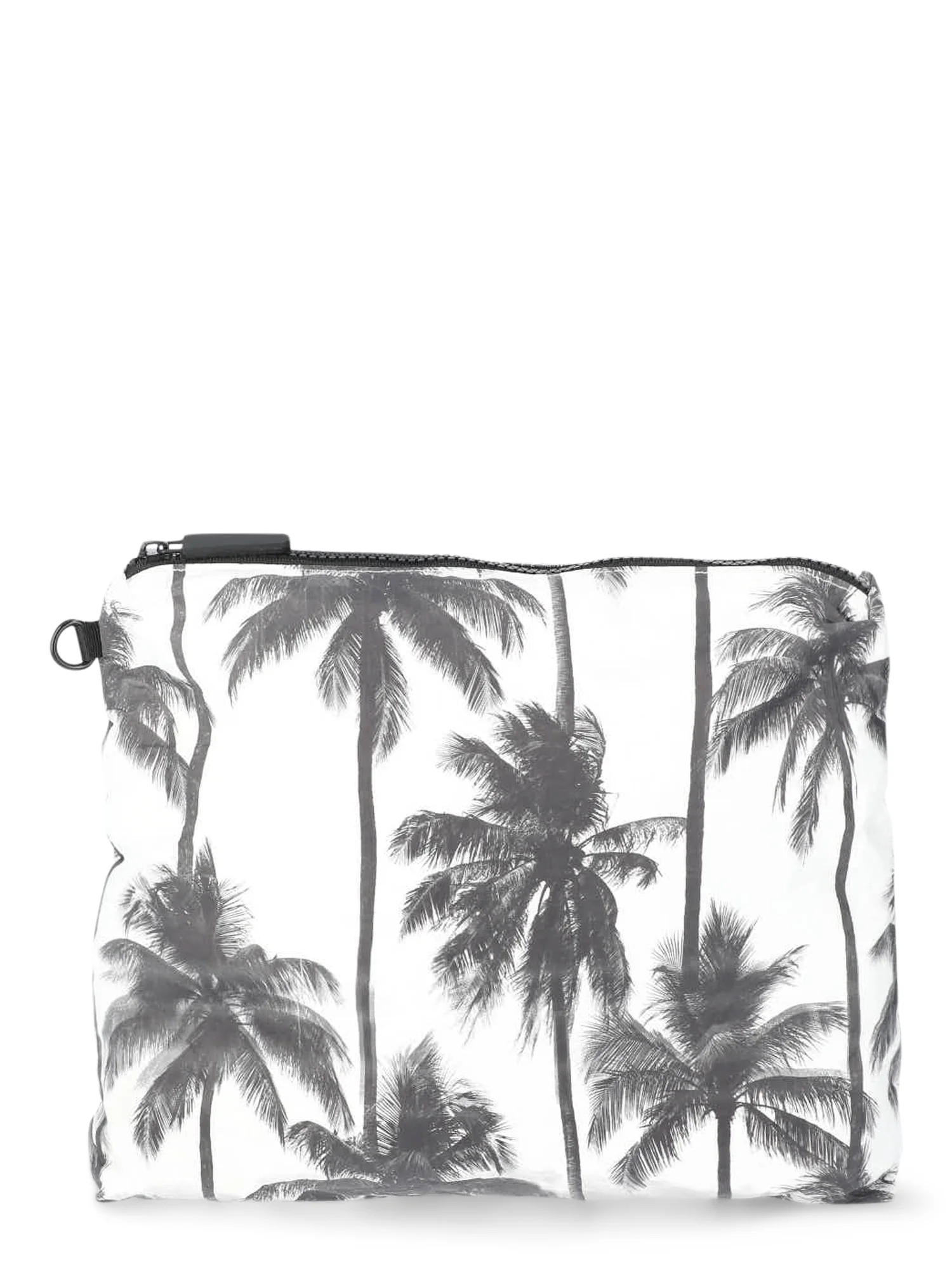 No Boundaries Women's Beach Wipeable Pouch, Black/White Palm | Walmart (US)