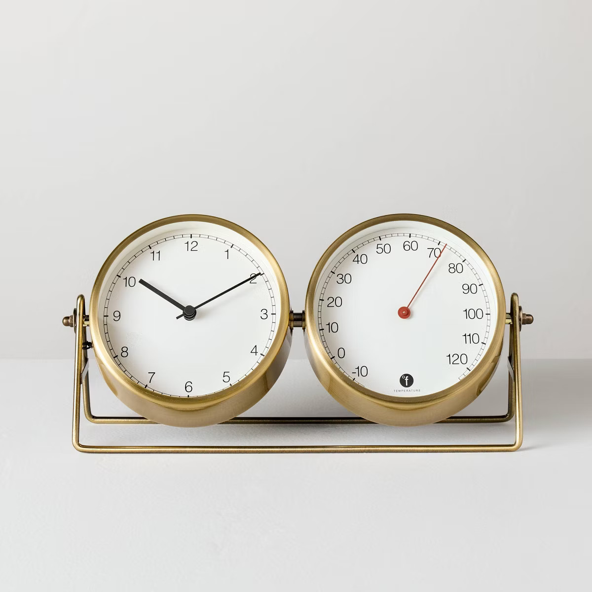 Analog Table Clock and Thermometer Brass - Hearth & Hand™ with Magnolia | Target