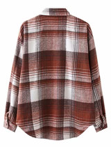 'Cindy' Brown & Rust Plaid Shirt Jacket | Goodnight Macaroon