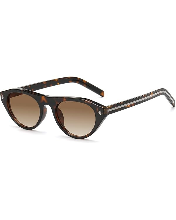 kimorn Retro Small Oval Sunglasses for Women Men, Y2K Vintage Narrow RoundCateye Shades, UV400 Pr... | Amazon (US)