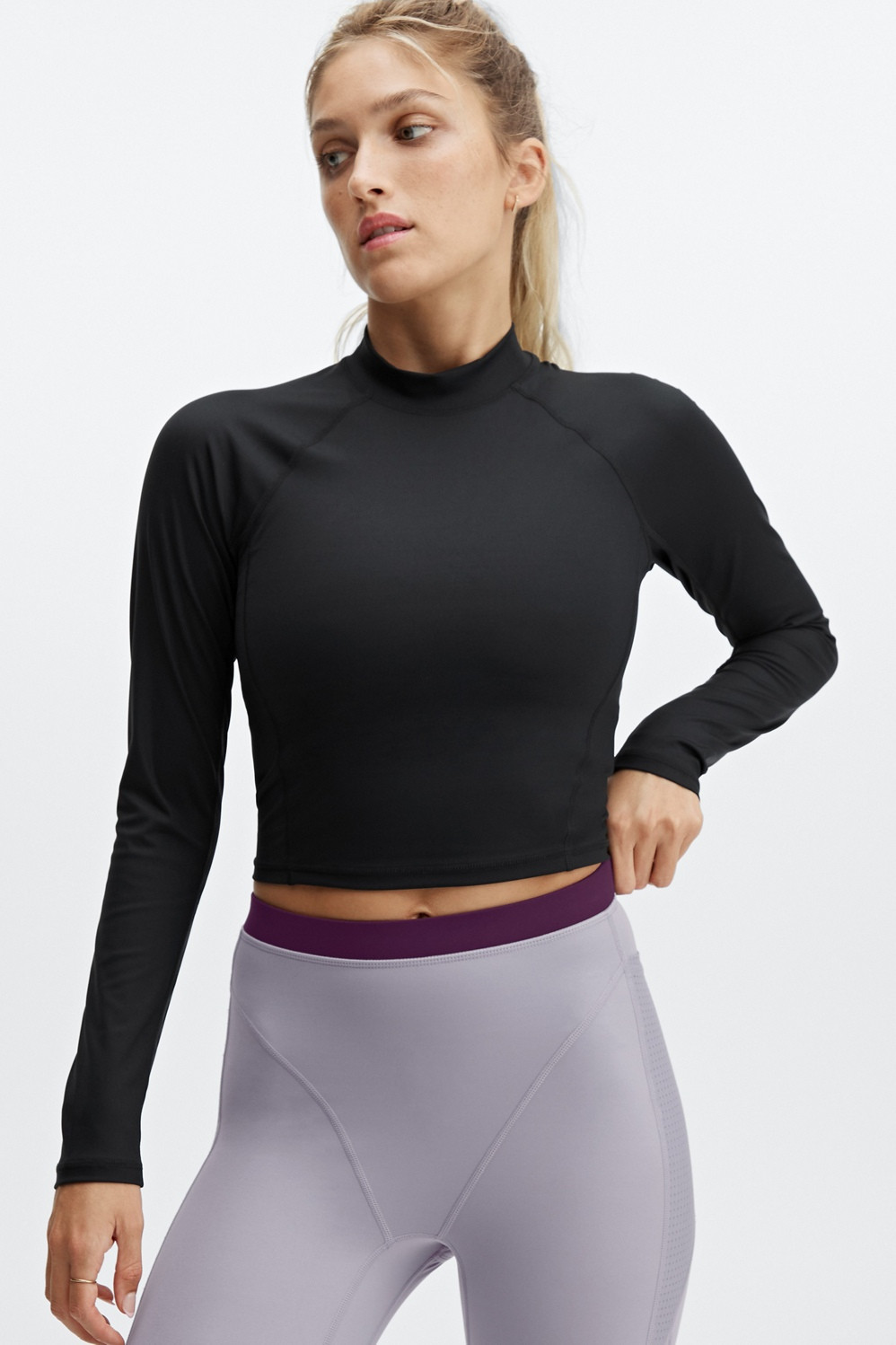 Giana Mock Neck Long-Sleeve Top | Fabletics - North America