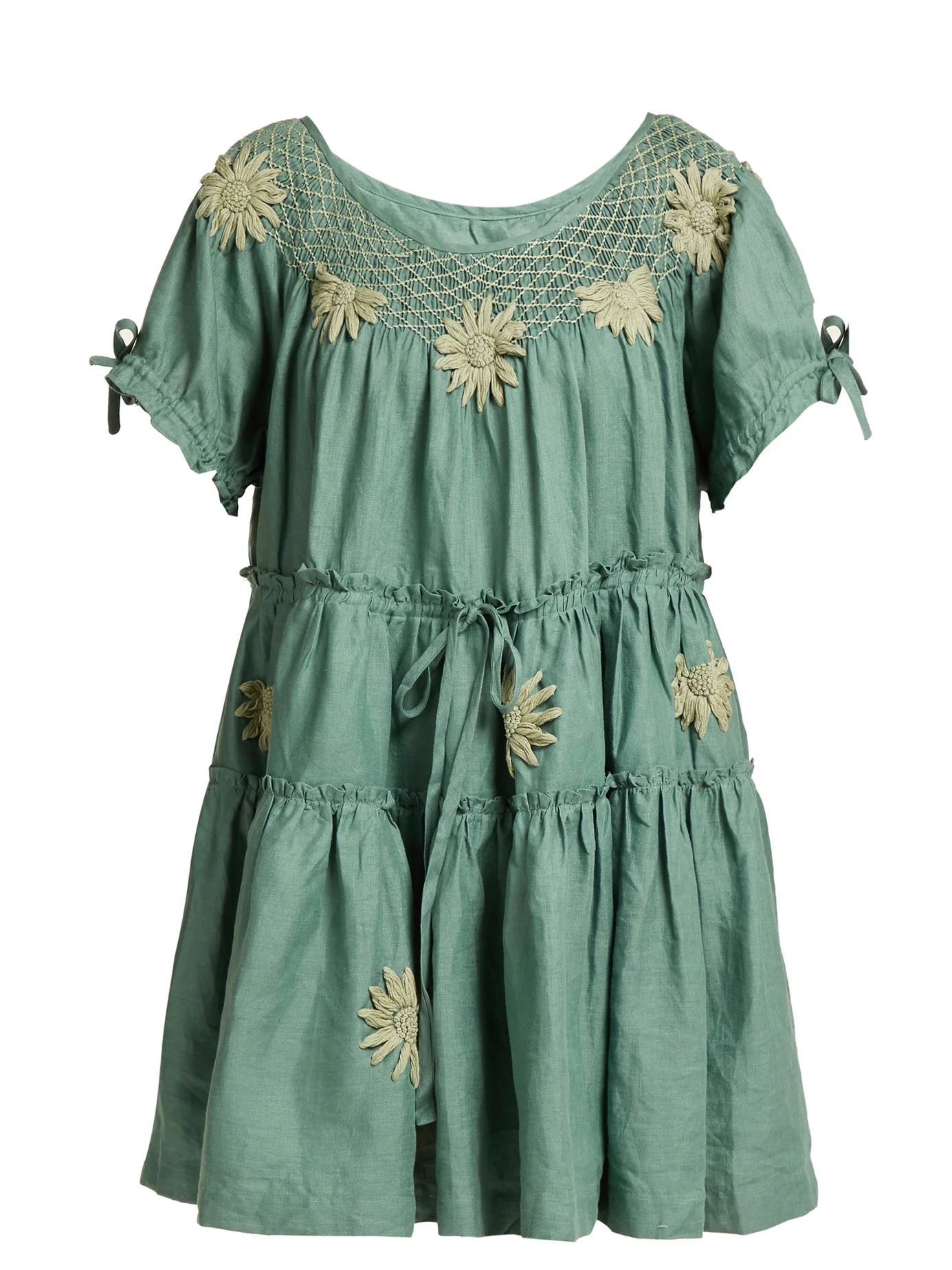 Embroidered linen smock dress | Matches (US)