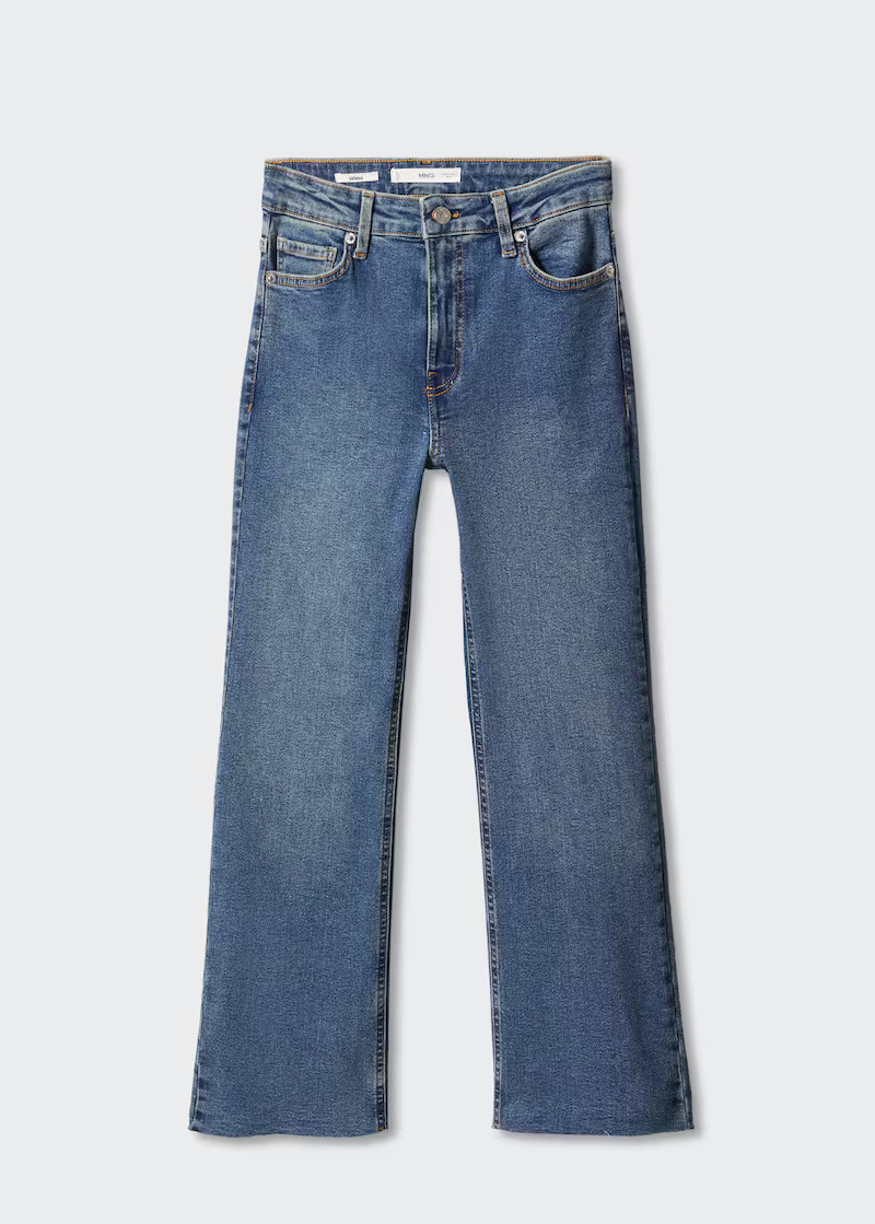 Crop flared jeans -  Women | Mango United Kingdom | MANGO (UK)