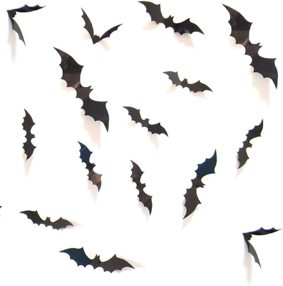 HOZZQ DIY Halloween Party Supplies PVC 3D Decorative Scary Bats Wall Decal Wall Sticker, Hallowee... | Amazon (US)