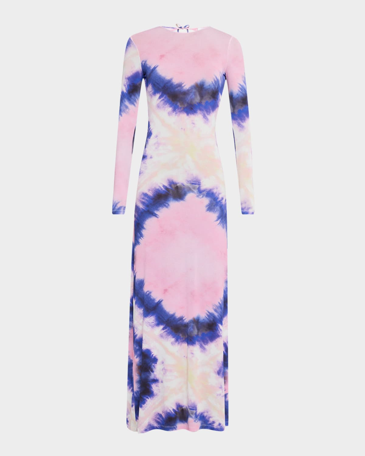 Tie-Dye Jersey Backless Long-Sleeve Maxi Dress | Neiman Marcus