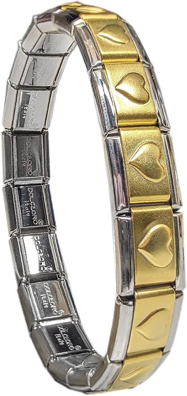 Dolceoro 9mm Italian Starter Charm Bracelet, Starting at 18 Links for 6” Wrist Size - for Large... | Amazon (US)