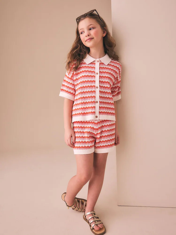 Orange Knitted Shirt & Shorts Set (3-16yrs) | Next US
