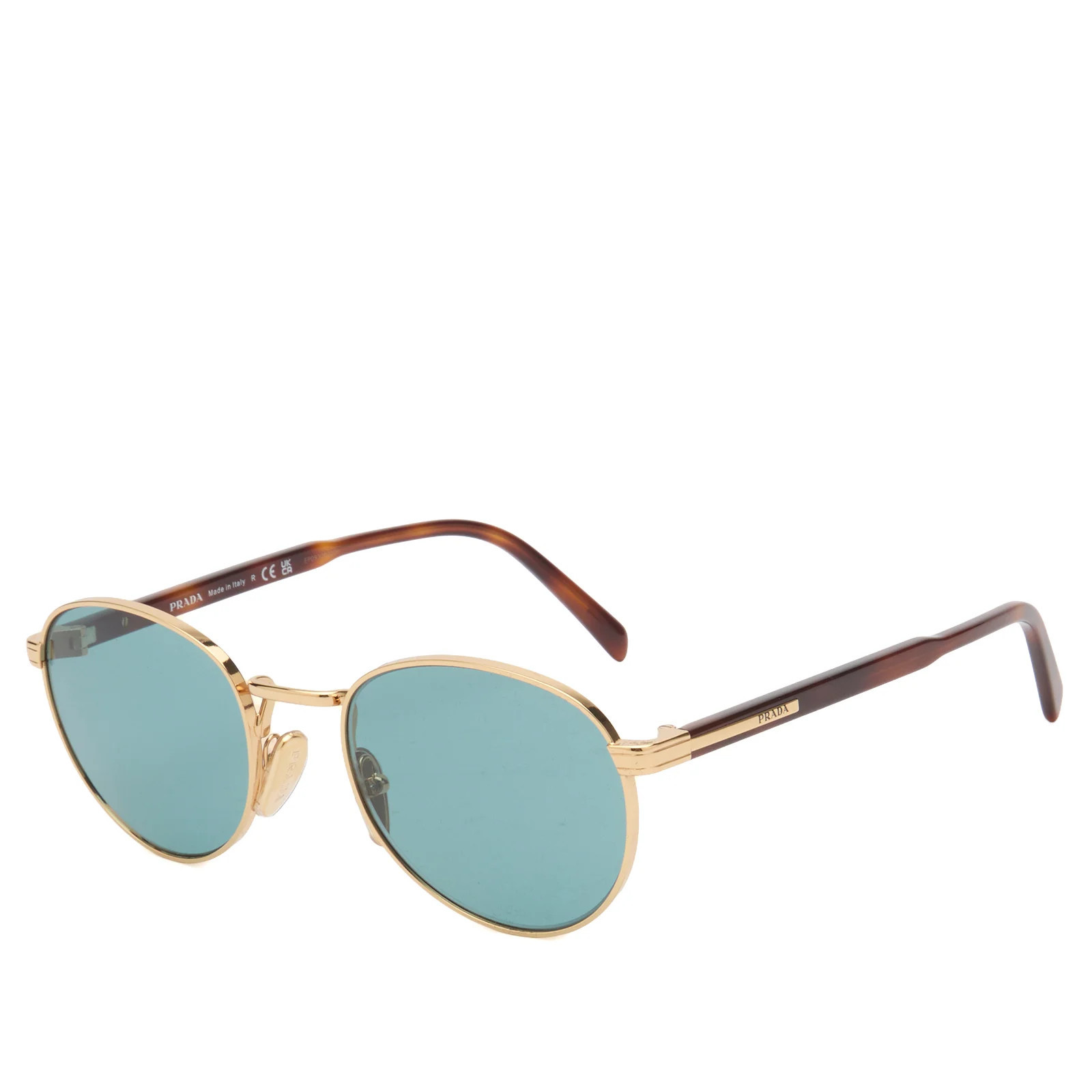 Prada Eyewear 0PR B51S Sunglasses in Shiny Gold/Lago | END. Clothing