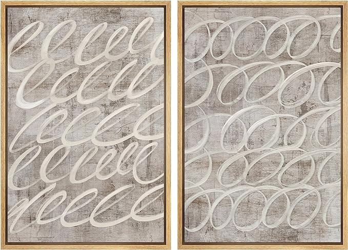 MUDECOR Framed Canvas Print Wall Art Vintage Mid-Century Swirl Abstract Shape Illustrations Moder... | Amazon (US)