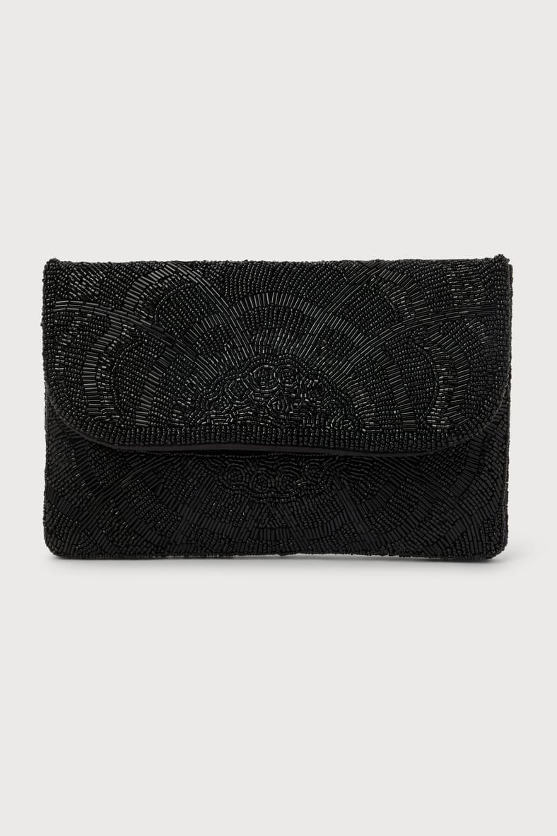 Chic Option Black Beaded Clutch | Lulus (US)