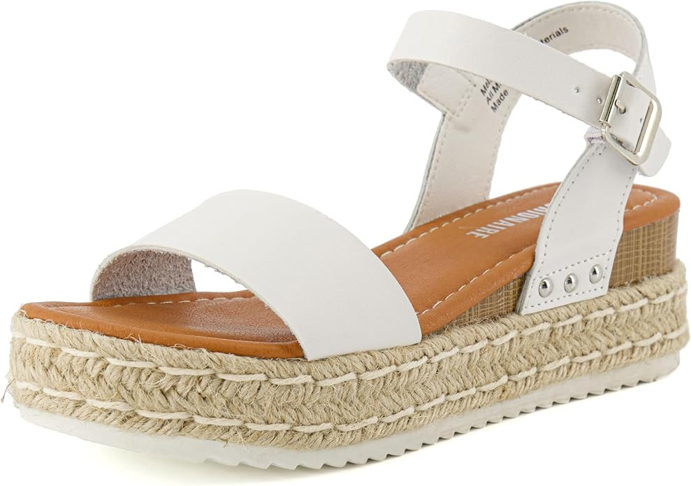 CUSHIONAIRE Melissa Espadrille Platform Sandals For Women with Adjustable Ankle Strap and Memory ... | Amazon (US)