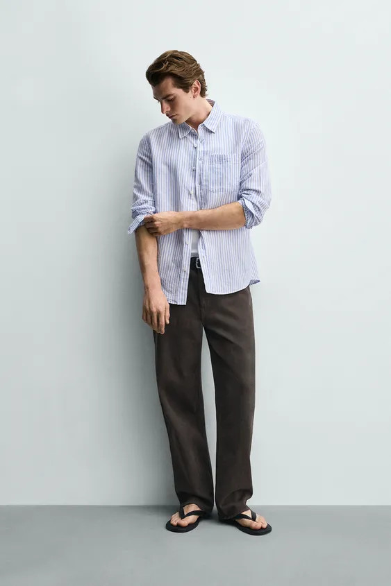 REGULAR-FIT-HEMD AUS LEINEN UND BAUMWOLLE | Zara DE