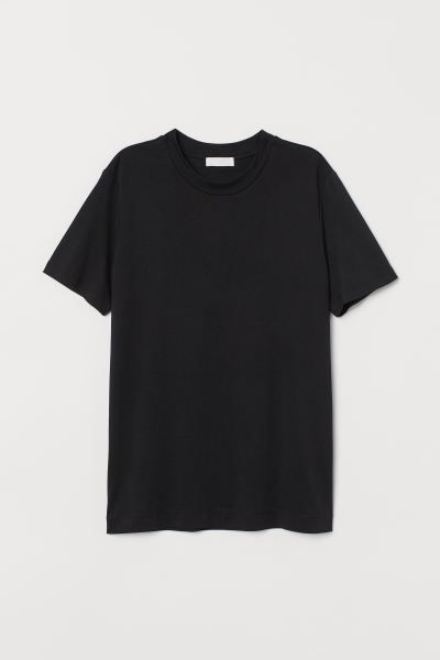 Silk-blend T-shirt - Black - Ladies | H&M US | H&M (US + CA)