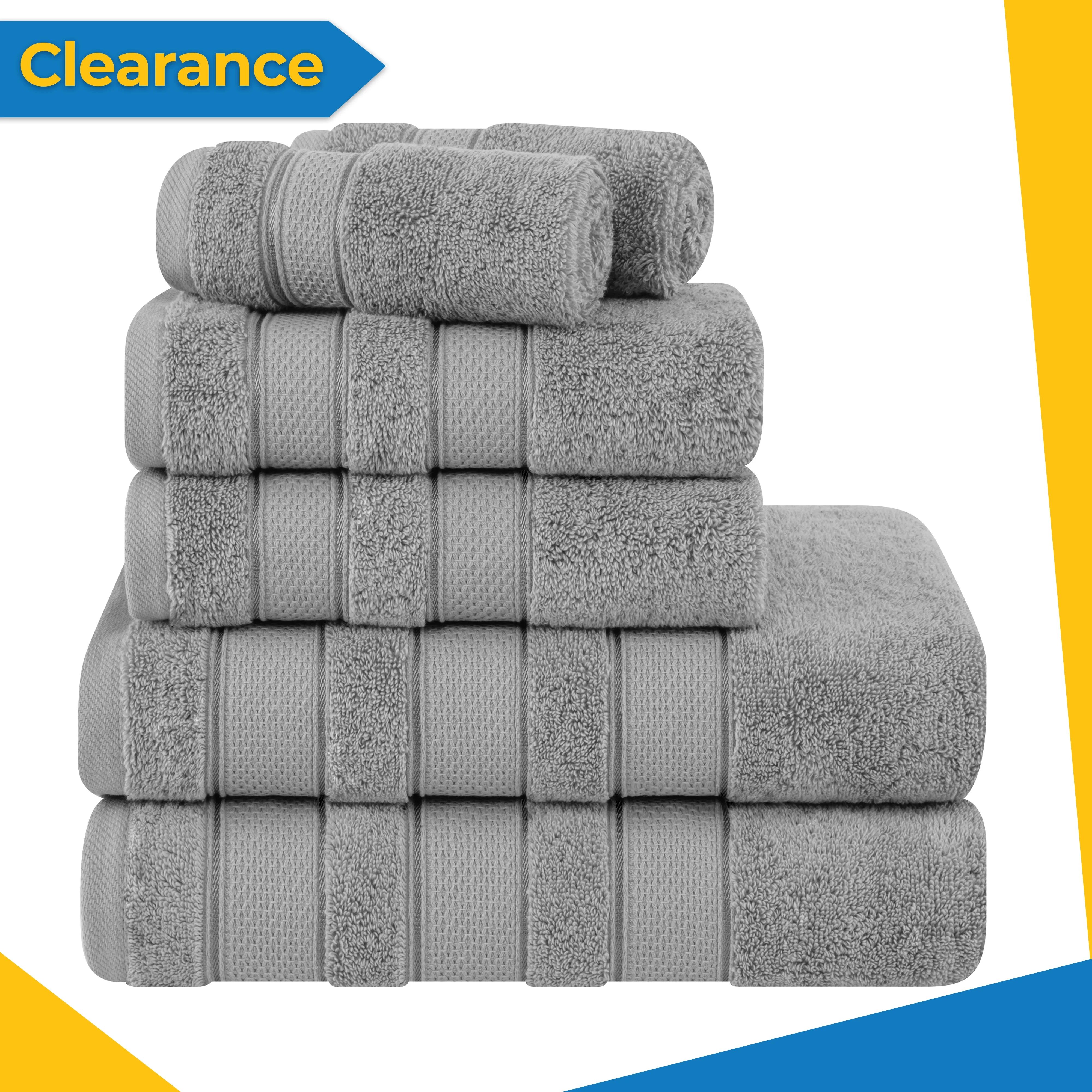 American Soft Linen Salem 6 Piece Bath Towel Set, 100% Turkish Combed Cotton, Rockridge Gray | Walmart (US)