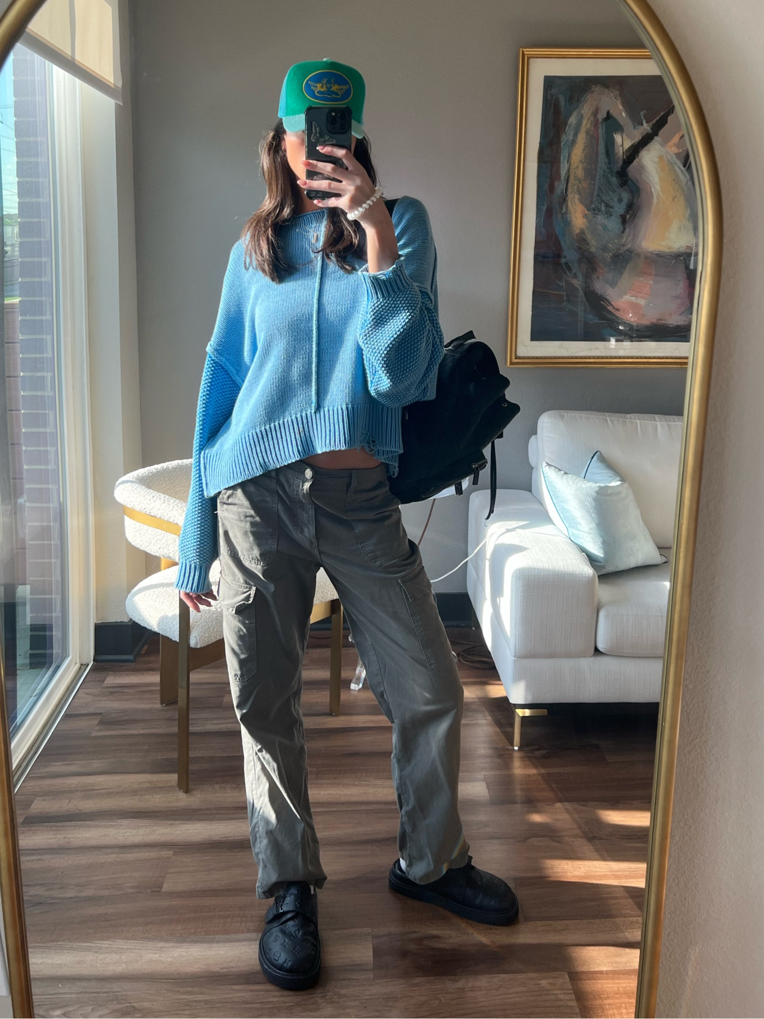 Casual work day fit with my favorite cargo pants and cozy sweater 

#LTKworkwear #LTKfit