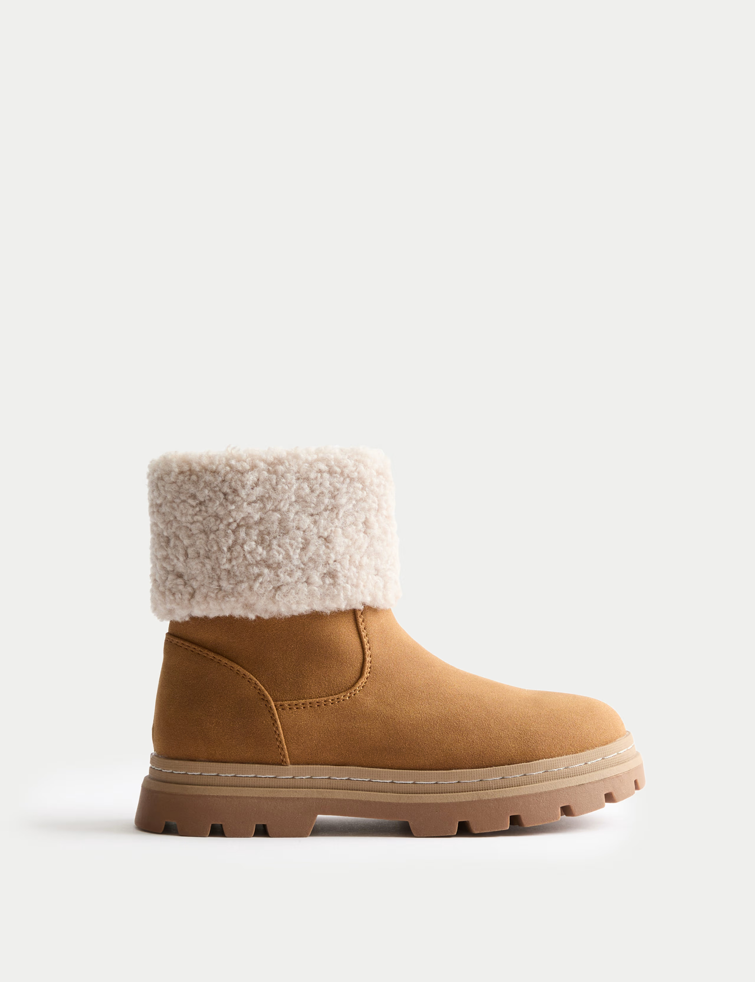 Kids' Borg Cuff Ankle Boots (4 Small - 2 Large) | Marks & Spencer (UK)