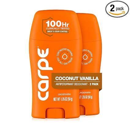 Carpe Underarm Antiperspirant - Coconut Vanilla Deodorant for Women - 100 Hour Sweat & Odor Contr... | Amazon (US)