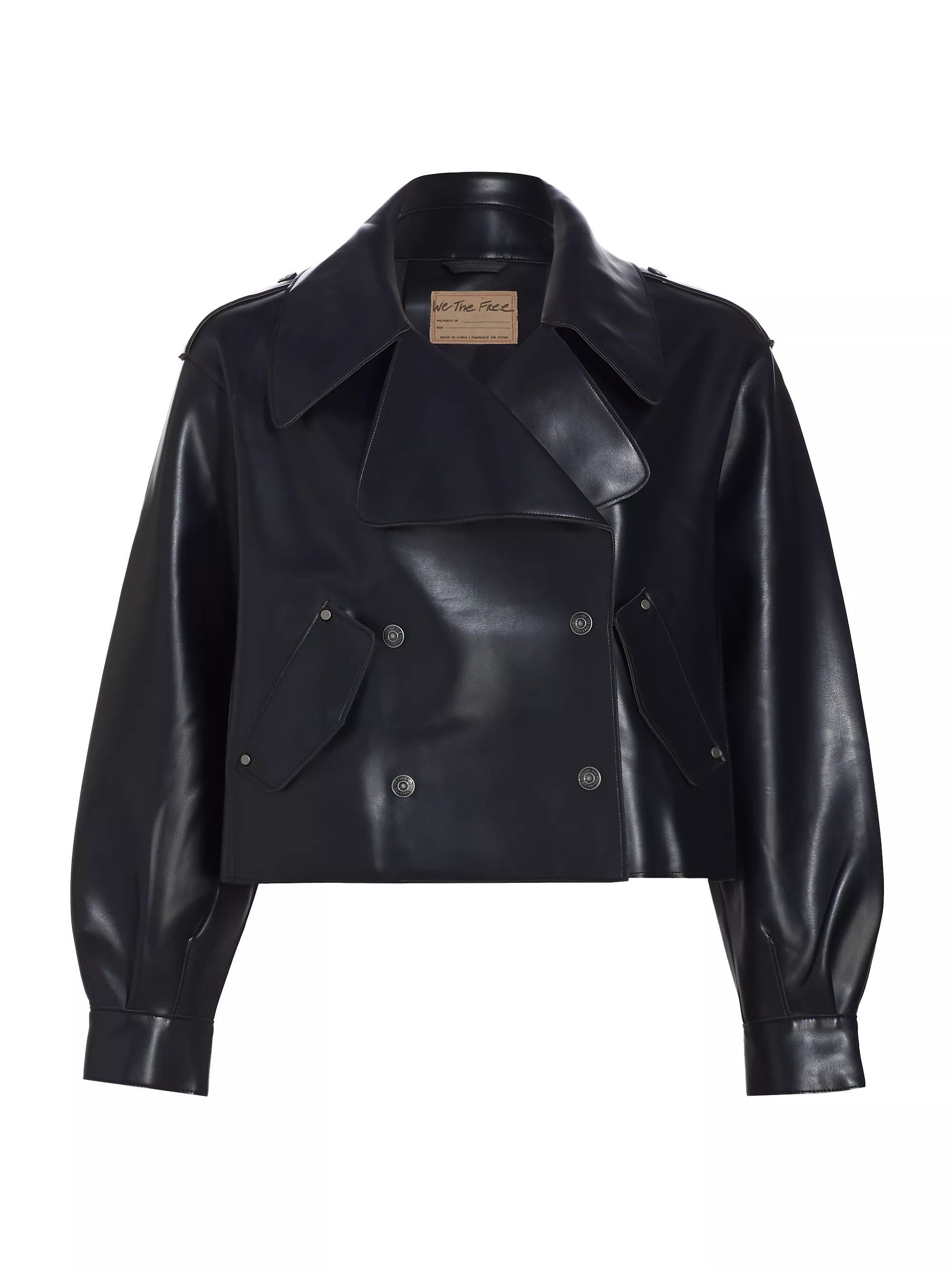 Alexis Vegan Leather Cropped Trench Coat | Saks Fifth Avenue
