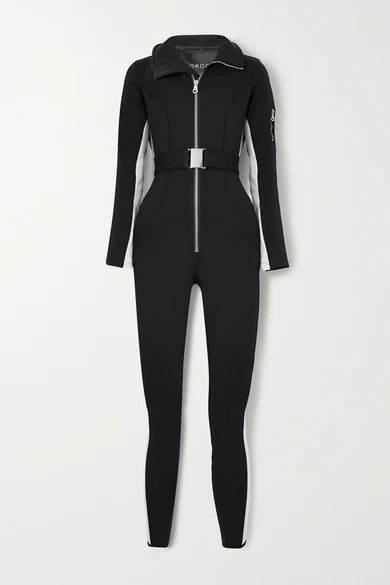 Cordova - Signature In The Boot Belted Striped Ski Suit - Black | NET-A-PORTER (US)
