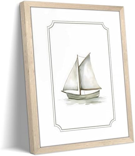 Sailboat Wall Decor Painting, Coastal Canvas Print Poster Picture, Vintage Baby Nursery Decor Pai... | Amazon (US)