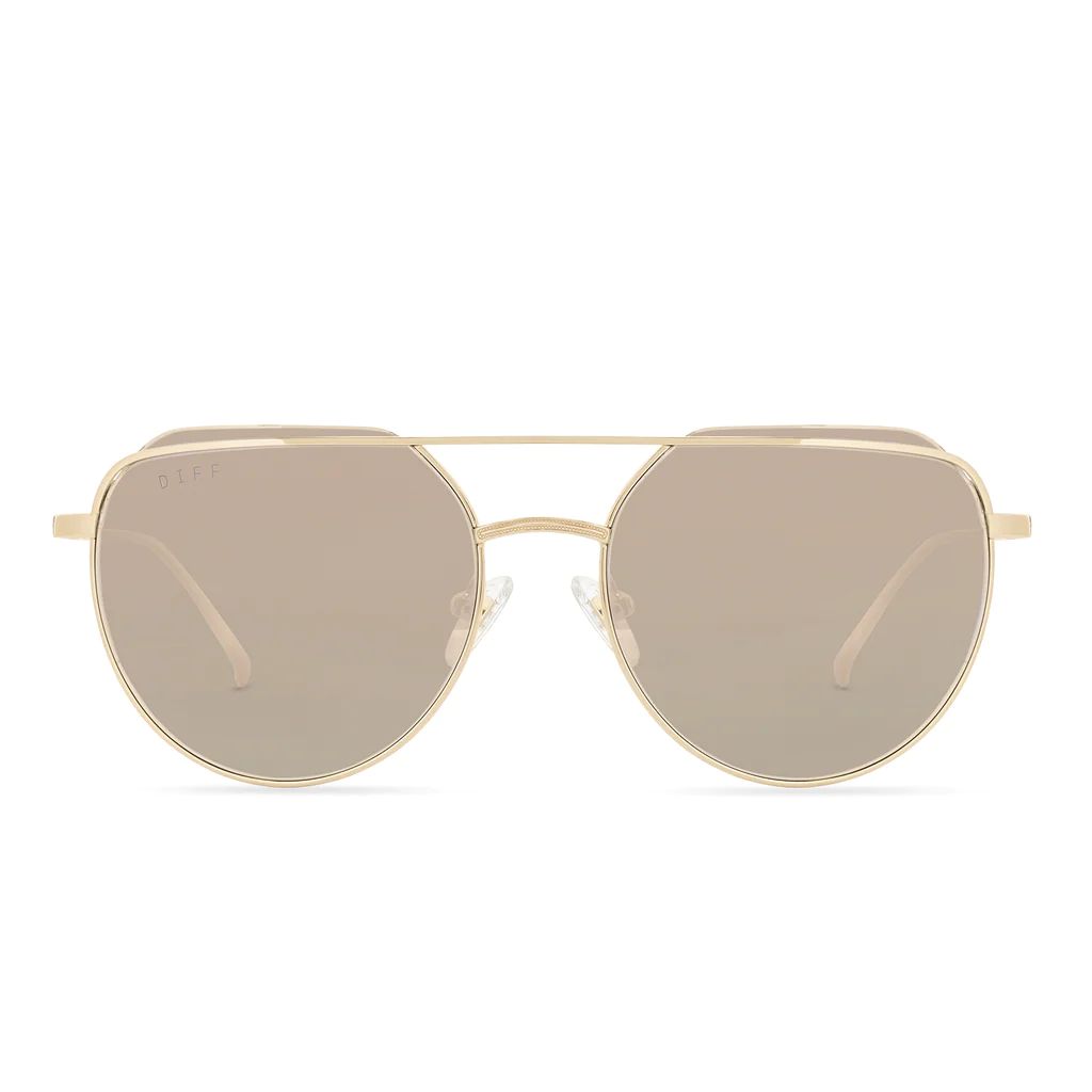 COLOR: gold   cherry blossom mirror sunglasses | DIFF Eyewear