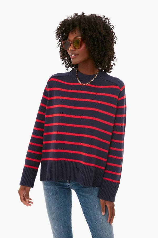 Navy and Red Stripe Bryant Sweater | Tuckernuck (US)