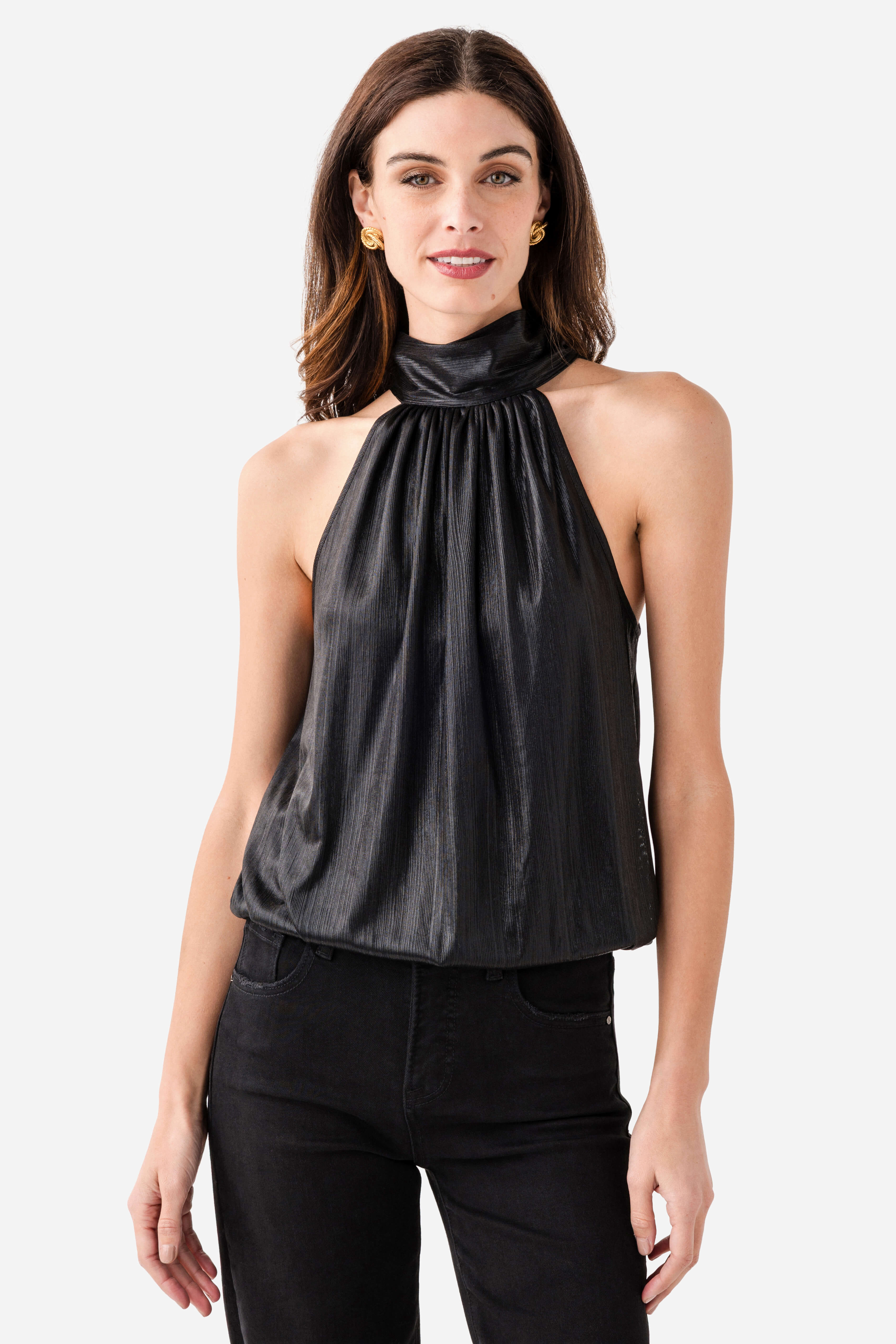 Fate Liquid Tie Neck Halter Top | Social Threads