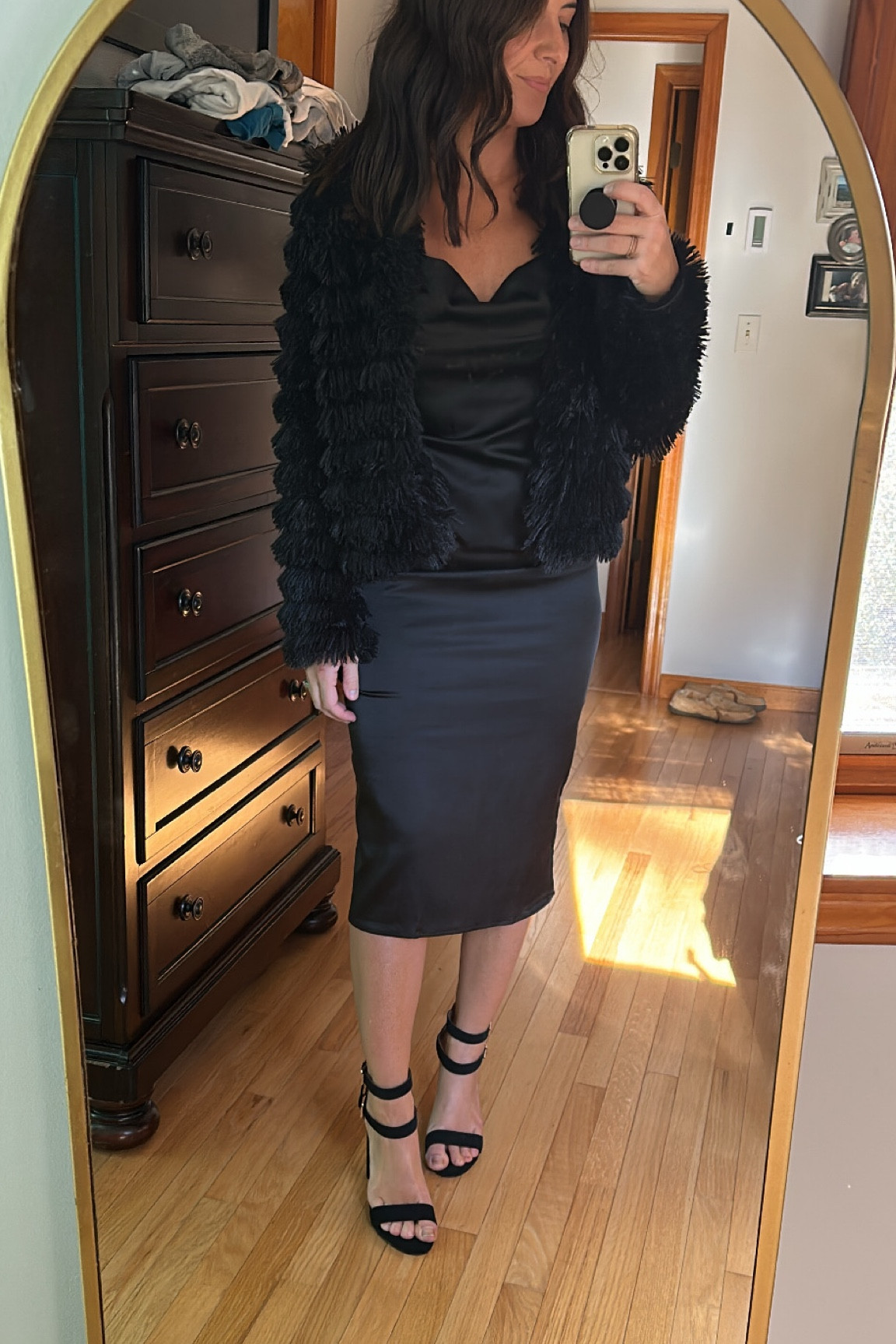 Double strap black heels 