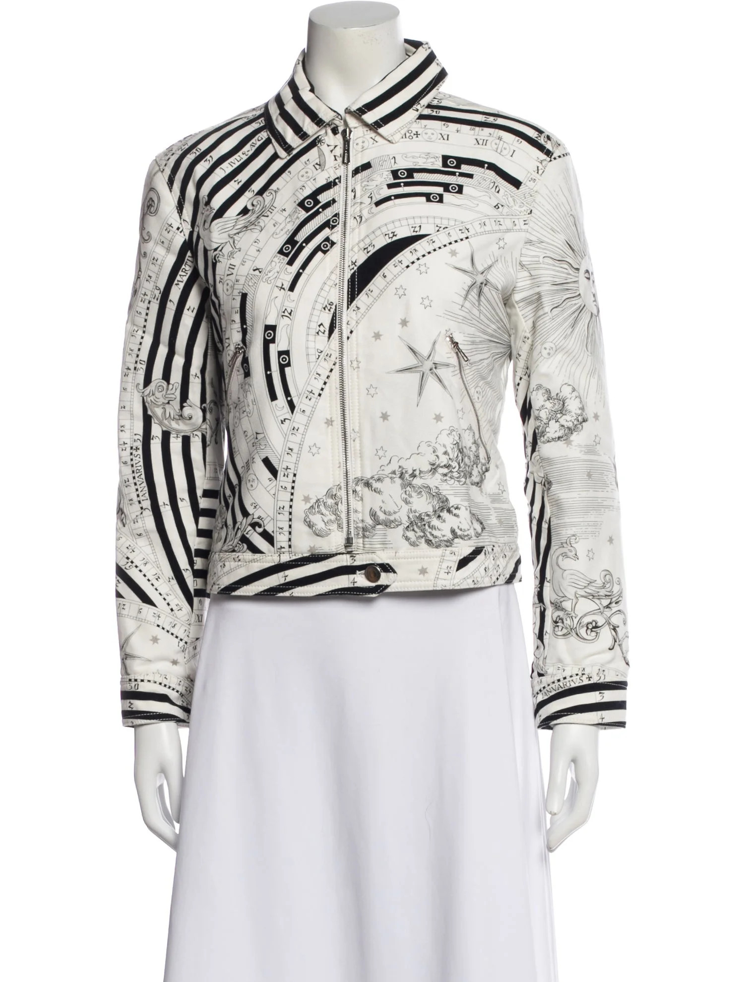 Hermès Printed Biker Jacket - White Jackets, Clothing - HER816795 | The RealReal | The RealReal