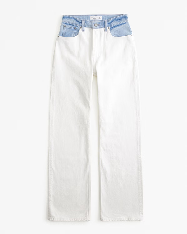 white with indigo waistband | Abercrombie & Fitch (US)