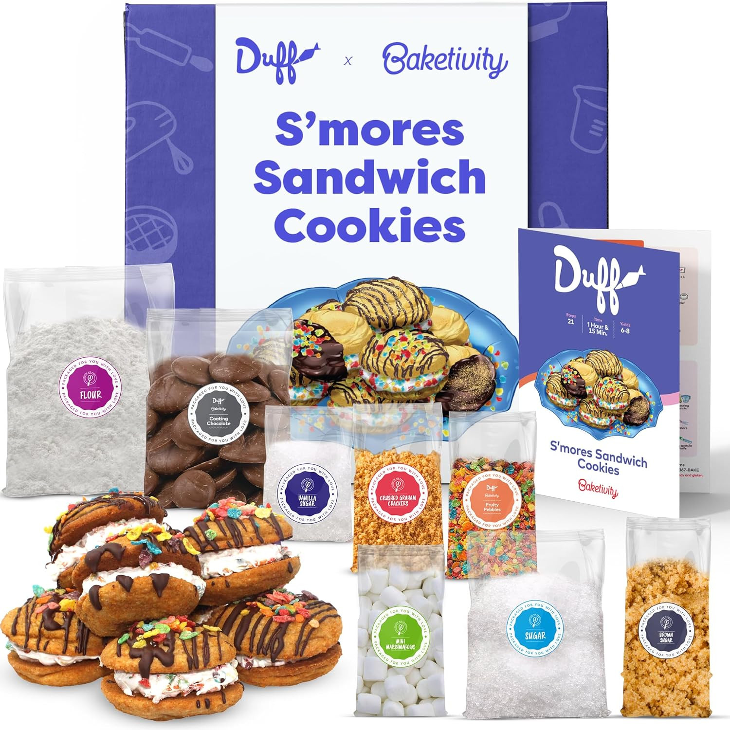 Baketivity x Duff Goldman S’mores Sandwich Cookies Kit Kids Baking Set Cooking Kits for Kids wi... | Amazon (US)