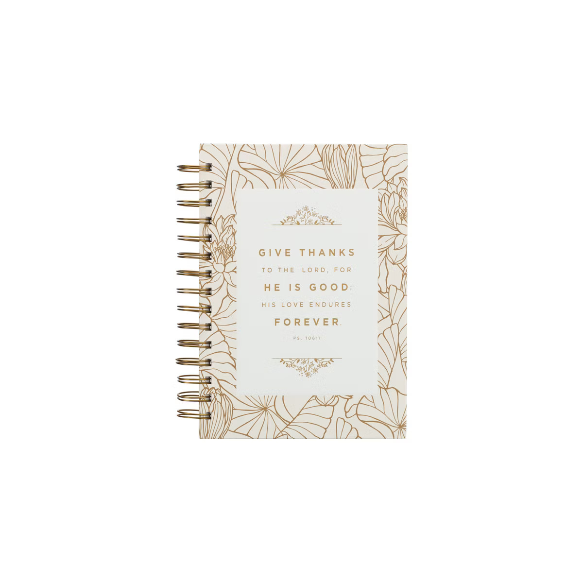 Christian Art Gifts Journal W/Scripture for Women Give Thanks Psalm 106:1 Bible Verse White/Gold ... | Target