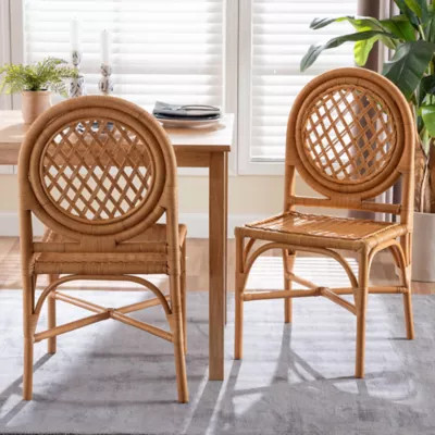 bali & pari Oxford Round Back Rattan Dining Chair (2/Set) | Belk