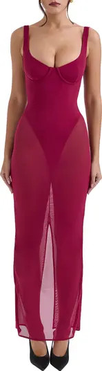 Robina Sheer Mesh Overlay Maxi Cocktail Dress | Nordstrom