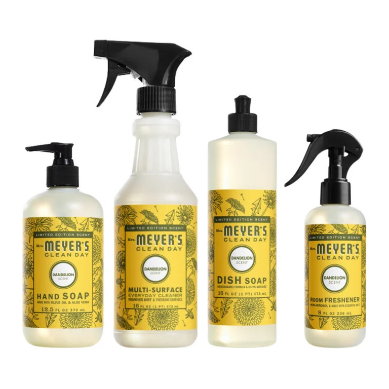 Mrs. Meyer\u2019s Clean Day Dandelion Scent Variety Pack, Liquid Hand Soap 12.5 fl oz, Liquid Dis... | Walmart (US)