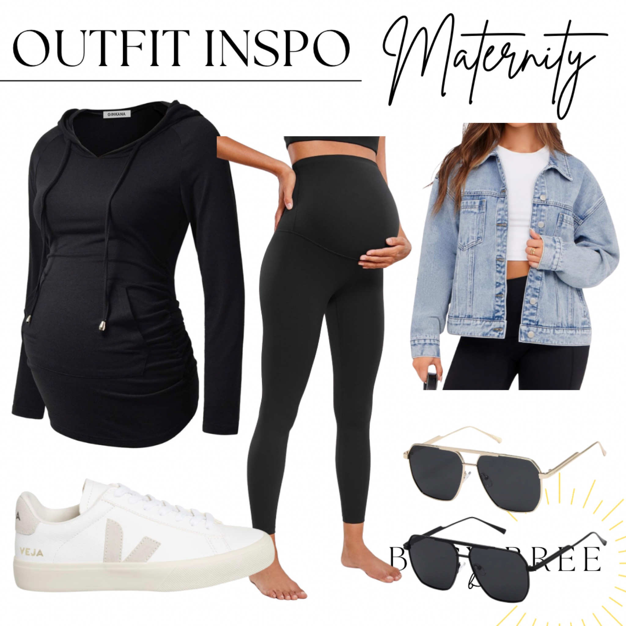 Maternity outfit, bump outfit, Amazon maternity outfit, black maternity sweatshirt, black maternity leggings, maternity jean jacket, winter maternity outfit, fall maternity outfit 

#LTKBaby #LTKSaleAlert #LTKBump