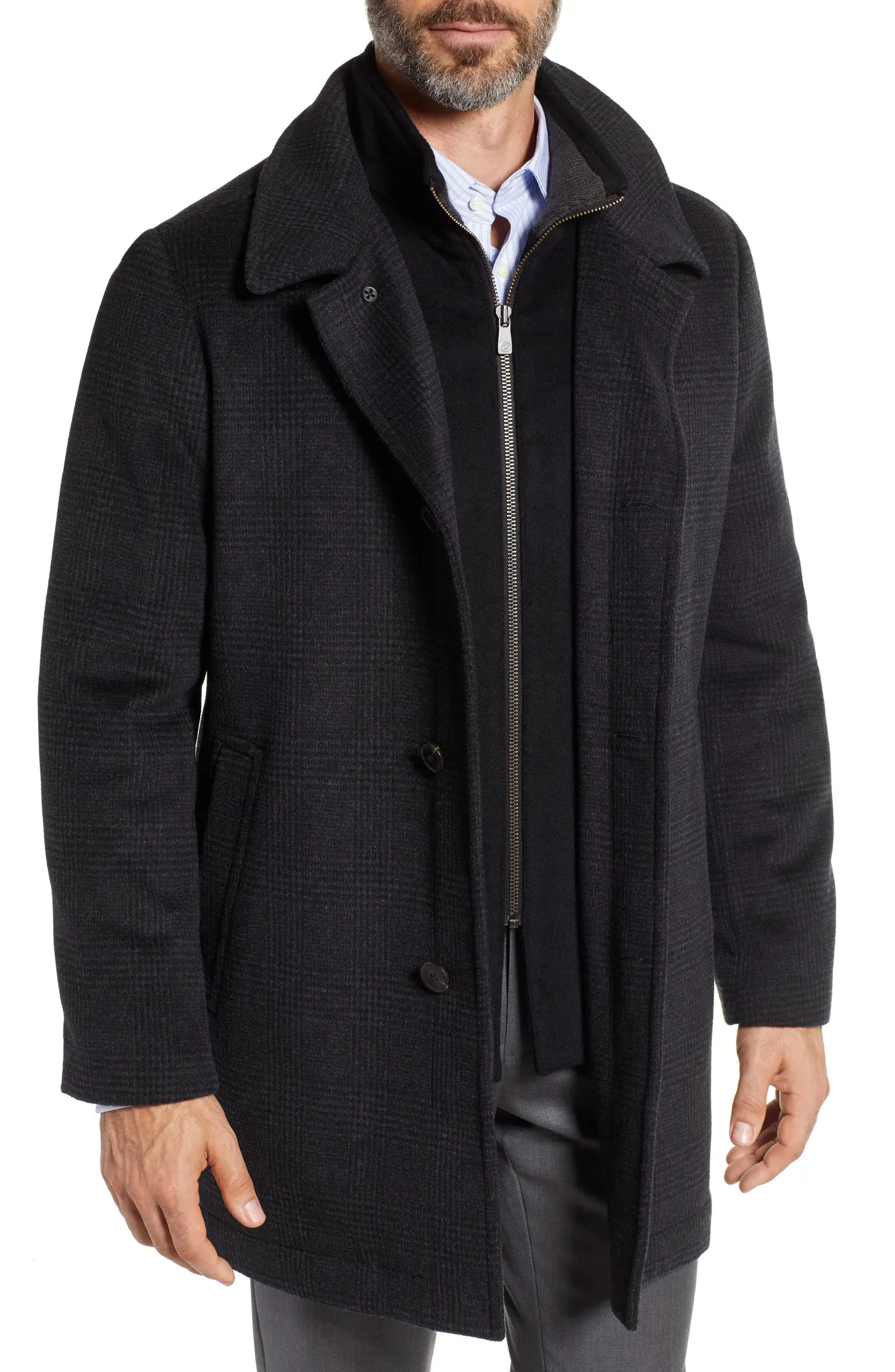 Hart Schaffner Marx MacBeth Wool Blend Car Coat with Bib | Nordstrom | Nordstrom
