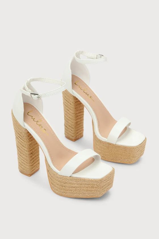 Amory White Platform Espadrille High Heel Sandals | Lulus (US)